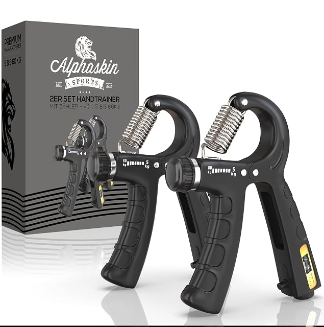 Pareja de pinzas de mano ALPHASKIN negras con contadores