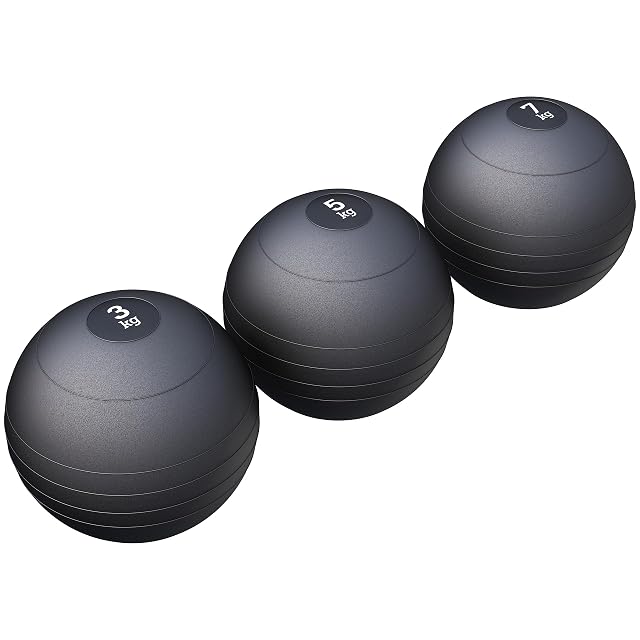 Juego de tres balones de golpeo de goma negra GORILLA SPORTS de 3, 5 y 7 kg