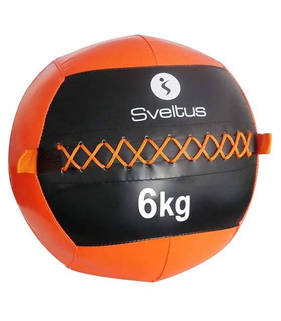 Wall ball sveltus naranja, 35 cm de diámetro, 6 kg, con cordón