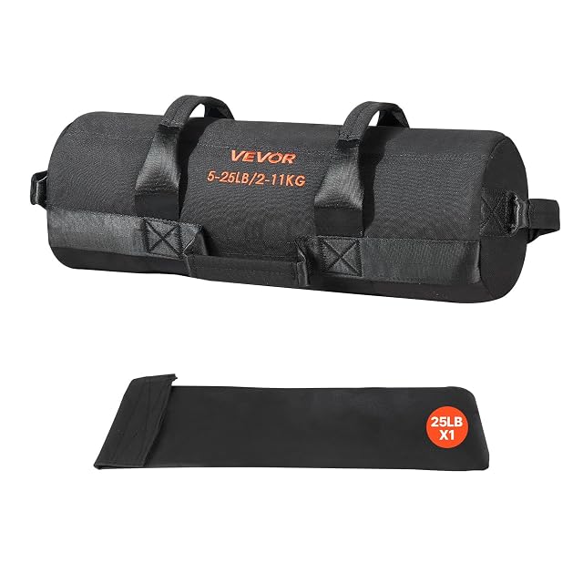 Saco de arena de entrenamiento VEVOR negro sin llenar con asas y cremalleras YKK
