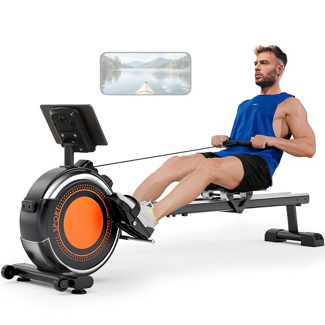 Máquina de remo magnética Dripex con raíles dobles de acero y monitor LCD