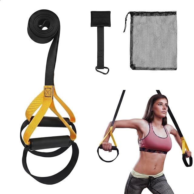 Conjunto de entrenamiento en suspensión xtemtoamz con empuñaduras de espuma, estribos y anclaje de puerta