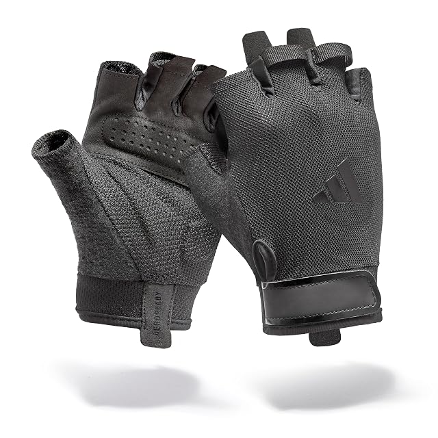 Guantes de entrenamiento adidas Essential negros con palma de aspecto ante