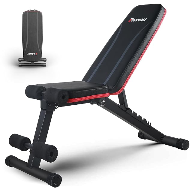 Banco regulable y plegable PASYOU PA300 en negro con bastidor de diseño triangular